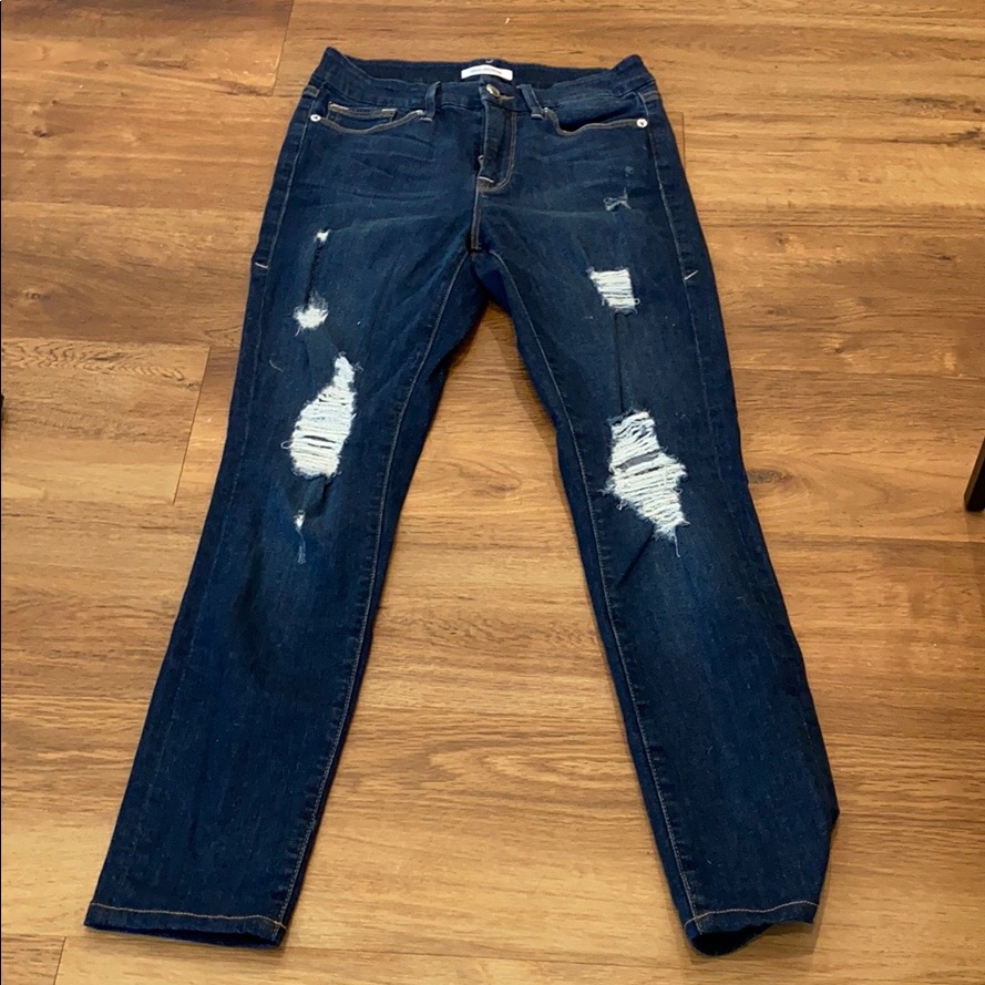 Good American Good Legs Ripped Jeans - Barely Worn